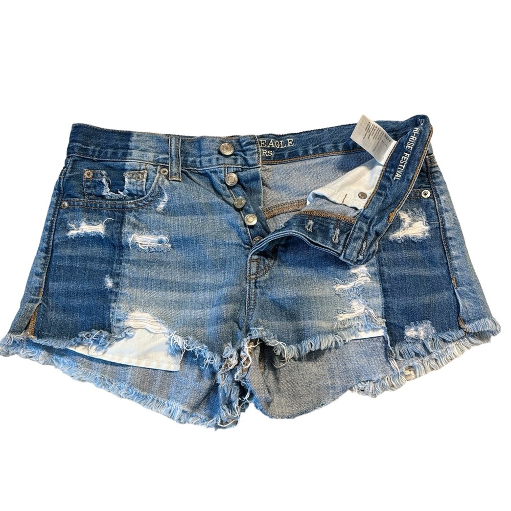 American Eagle Vintage Hi Rise Festival Button Fly Jean Shorts size 4